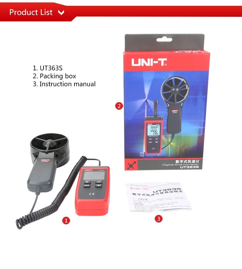 UNI-T UT363S Digital Anemometer - UNI-T UT363S