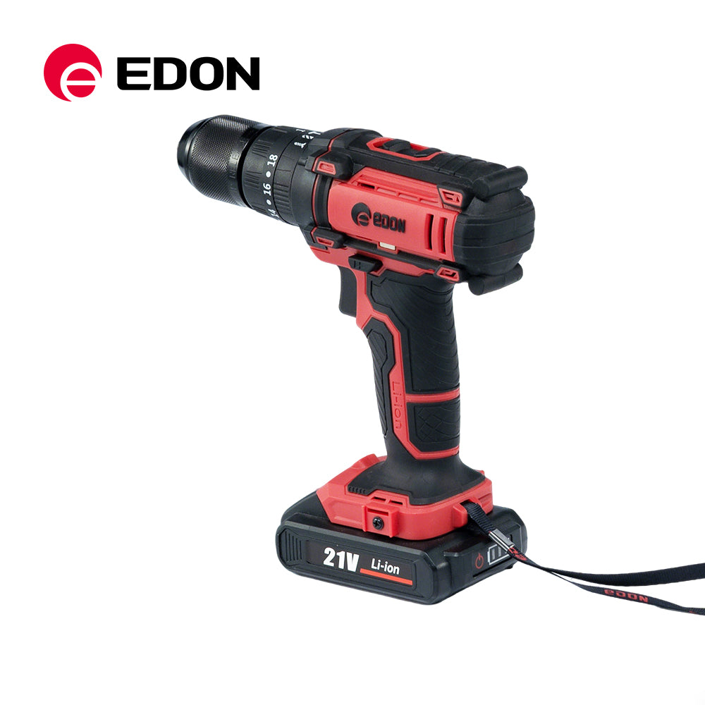EDON Professional 21V Brushed High Torque Drill Portable Lithium Battery Cordless Electric Drill