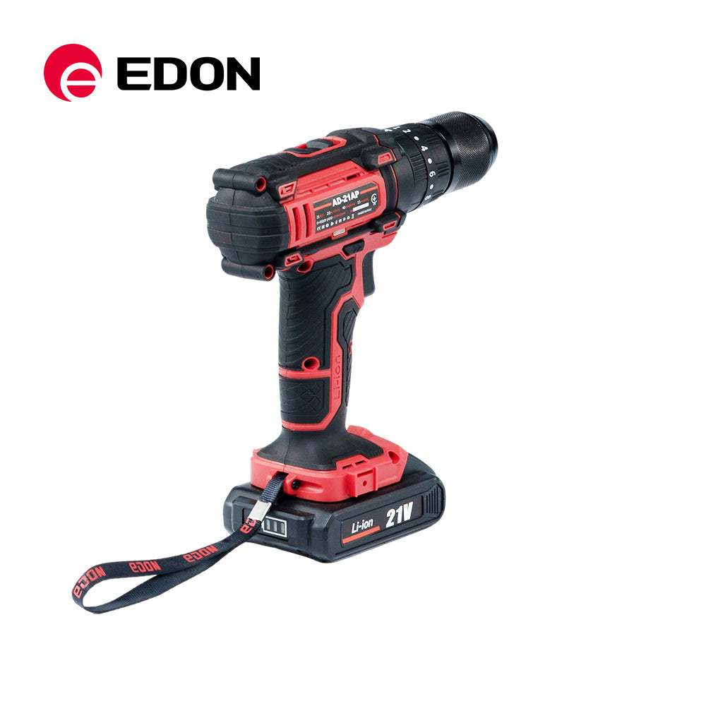 EDON Professional 21V Brushed High Torque Drill Portable Lithium Battery Cordless Electric Drill
