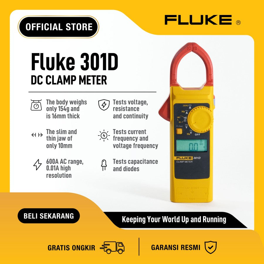 FLUKE 301D Series, 600A AC/DC Clamp Meter