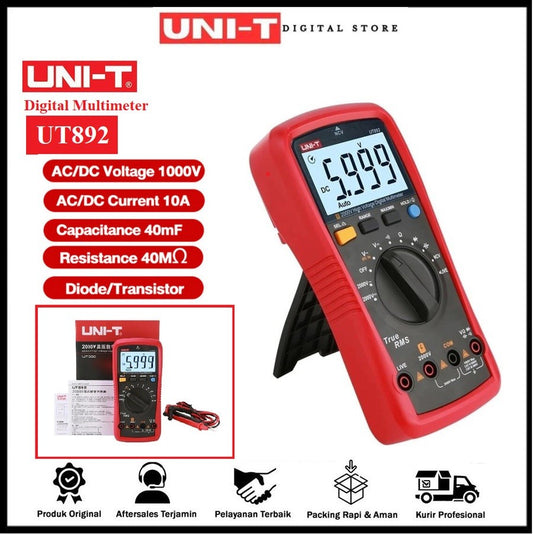 UNI-T UT892 Digital Multimeter 2000V AC DC Voltmeter True RMS - Penguji Detektor Tegangan UT892