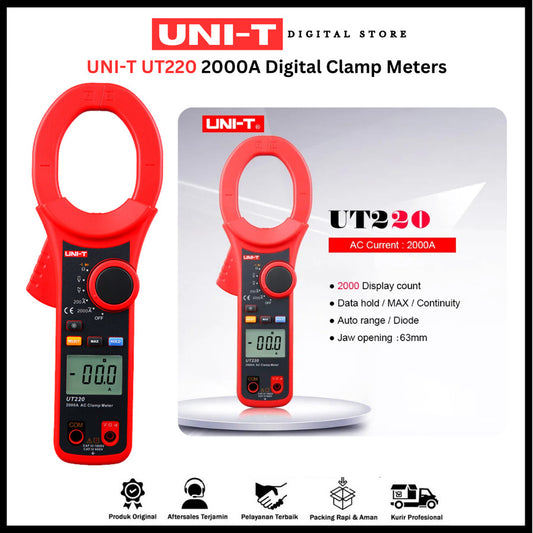 UNI-T UT220 Digital Clamp Meter 2000A Auto Range 63mm - Digital Clamp Meter UT220